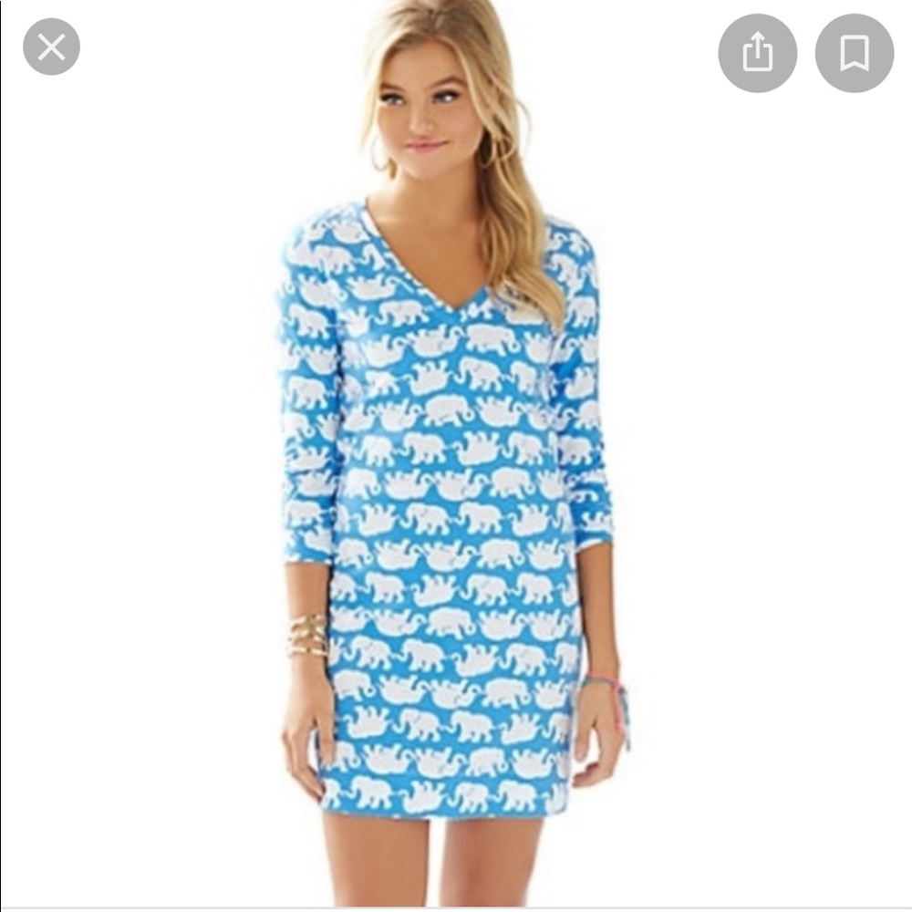 Lilly Pulitzer Elephants Print Dress Sz Small
